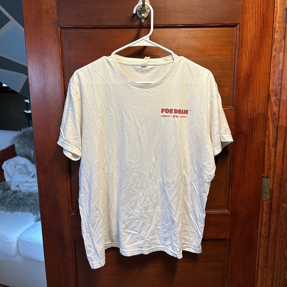White graphic tee